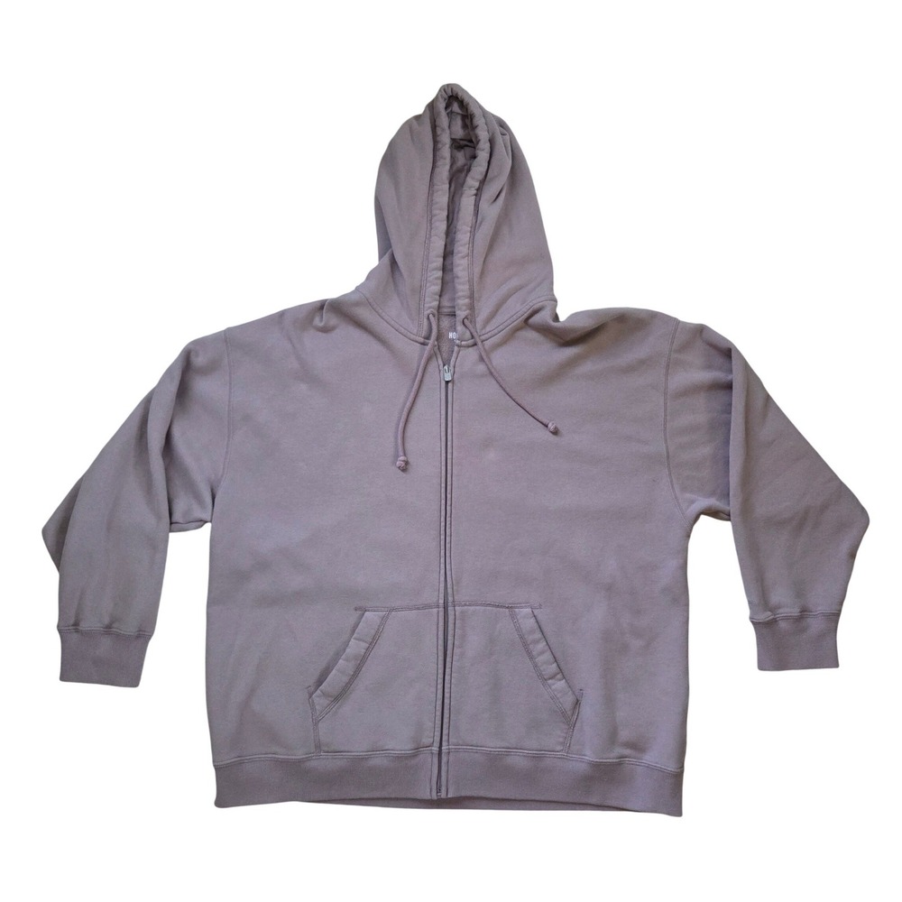 Hollister Mauve Purple Oversized Zip Up Hoodie XL Y2K Aesthetic Soft Fleece